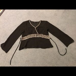 Sheer jeweled blouse